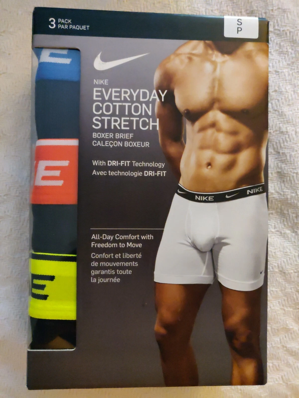 Nike Everday Cotton Stretch Boxer Brief Size S 3 Pack