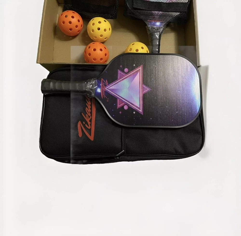 Pickleball Paddles Set of 2 – USAPA Approved Fiberglass Rackets with 4 Balls.