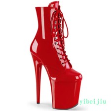 Women's Shiny Nightclub Stage High Heels Ankle Boots Pole Steel Tube Dance Shoes