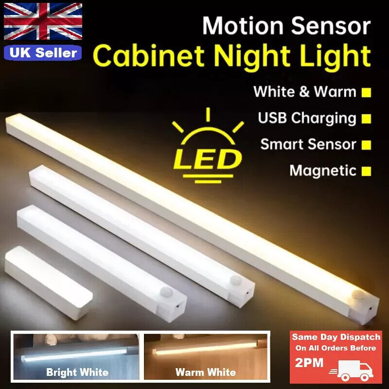Motion Sensor Cabinet Night Light LED USB Lighting Kitchen Closet Wardrobe Cabinet Lamp Rechargeable Magnetic LED Light – Buy At Low Prices In The Online Store - Foto 6