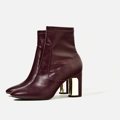 zara boots burgundy