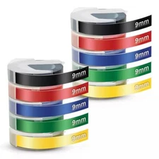 10PK Dymo 3D Embossing Label Tape 9mm for Dymo Organizer Xpress Label Maker 3/8"