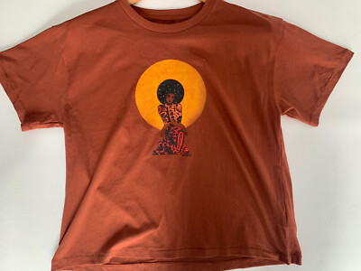 GAP X Yen Ospina Graphic  Cotton T-Shirt Size S Brown Cropped Oversize New W/tag