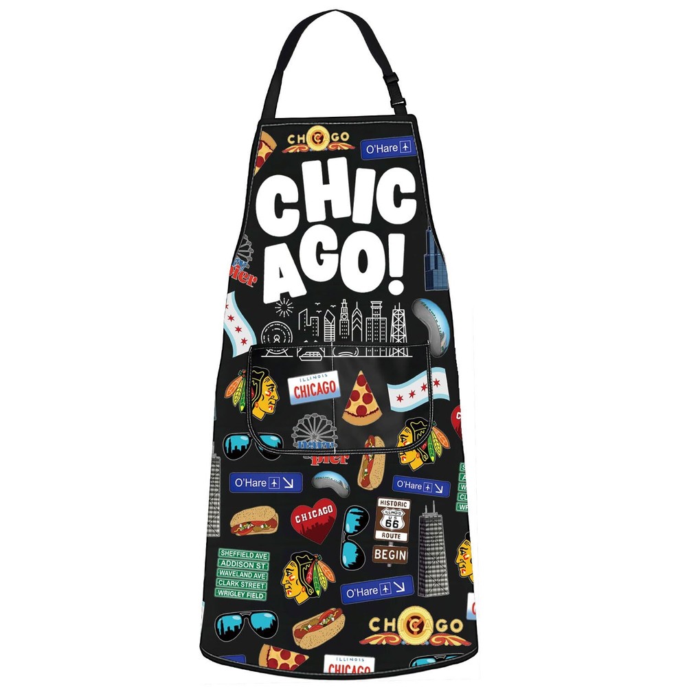 Chicago Kitchen Apron Chicago Chef Apron Chicago Souvenirs Gifts Chicago Them...