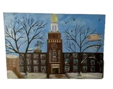 Brooklyn College? Winter Scene - Oil Painting on Canvas - Original Artwork"