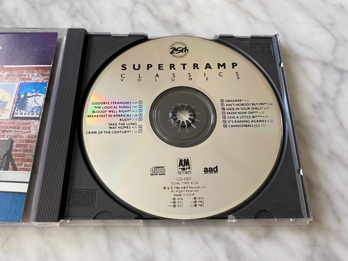 Supertramp Classics Volume 9 CD ORIGINAL EARLY PRESS! A&M CD 2507