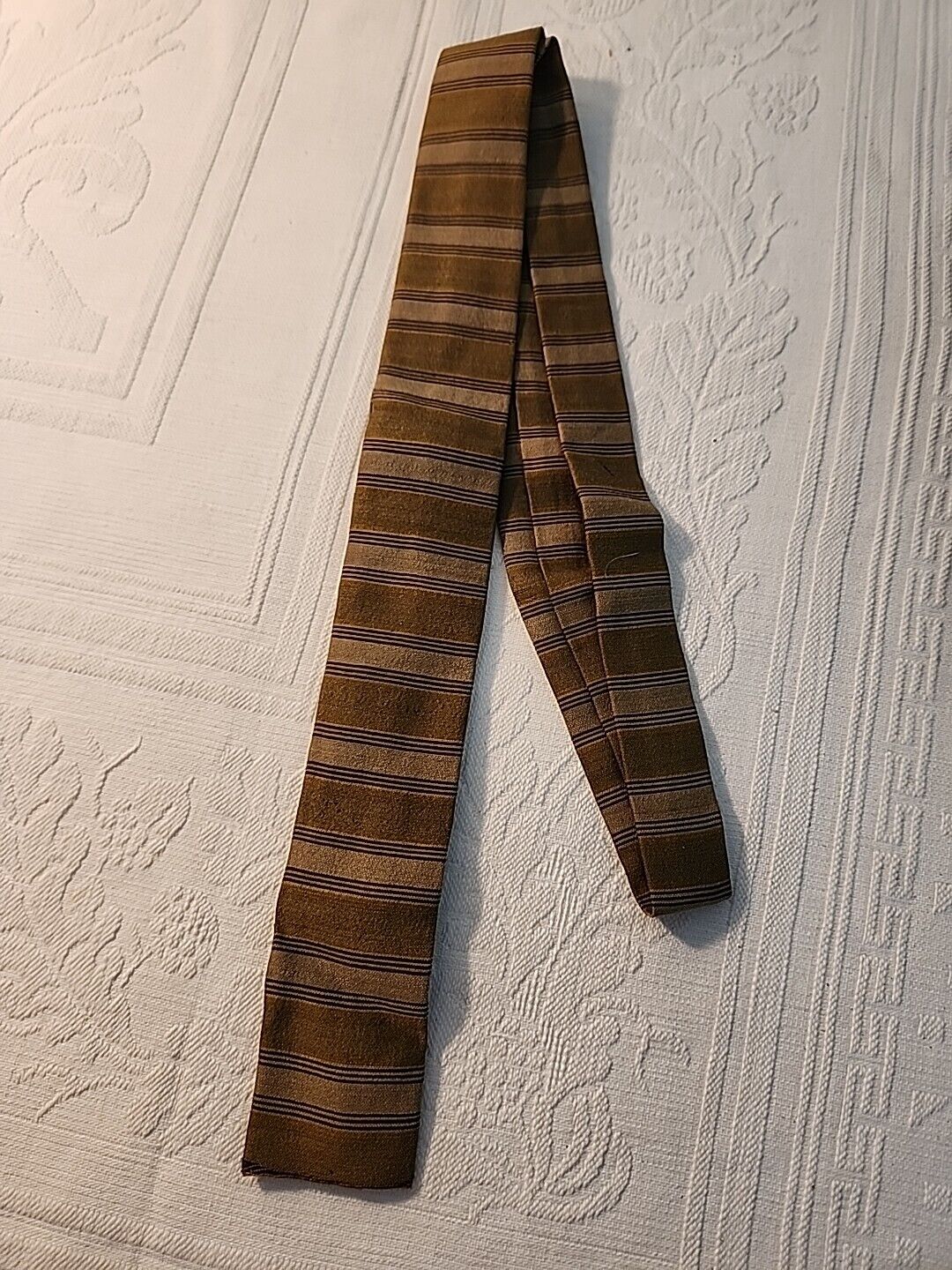 Ernst Sultan Wool Silk Tie Flat Square End Mens Vintage Tie 1960s