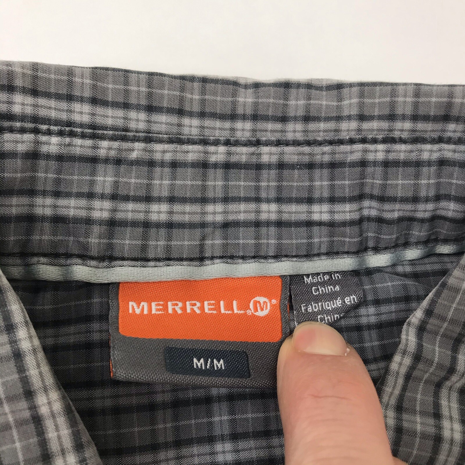 Merrell Mens Medium Button Front Long Sleeve Gray… - image 8