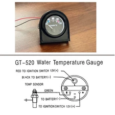 2" 52mm Car Water Temperature Gauge Meter 100-250℉ W/ Sensor Water Temp Gauge