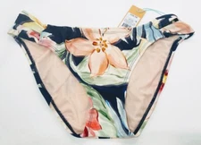 Kona Sol Women's Bathing Suit Bikini Bottom Floral Double Tab Hipster - L(12-14)