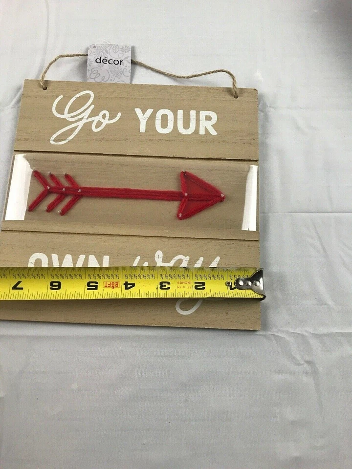 NEW Go your own way wooden and string sign wall decor arrow - Image 2 of 4