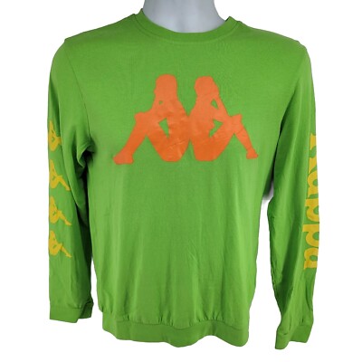 Kappa Long Sleeve Maglione Jumper Shirt Size S Lime Green