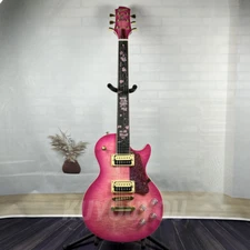 Vicers Custom Shop Pink electric guitar magnolia flower inlays ship quickly