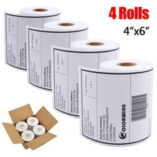 4 Rolls DYMO 4XL Labels 4x6 Thermal Address Shipping Labels 220/Roll (1744907)