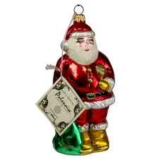 Kurt Adler Polonaise Father Christmas with Sack Bag Santa Ornament BOX GP389