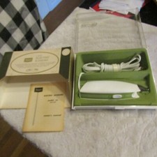 Vintage Sears 2-Speed Electric Scissors Model 2199 Original Case Avocado Green