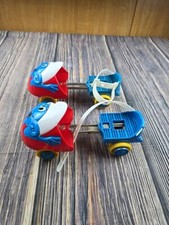 Vintage Smurfs Childs Deluxe ROLLER SKATES Larami 70  s 80  s Used READ