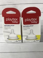 Playtex Baby NaturaLatch Silicone Baby Bottle Nipples, Fast Flow, Lot of 2 Packs