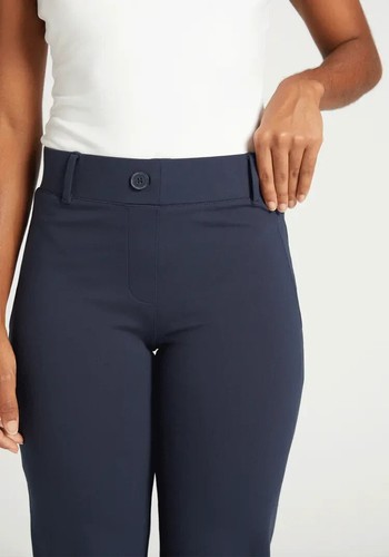 NEW Betabrand 2-Pocket Straight Leg Yoga Pants W1550 Solid Navy Blue Size Large - Picture 3 of 8
