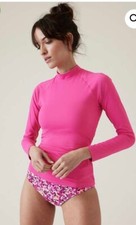 NWT Athleta North Point Rashguard, Salvia Pink Sun Top 405921