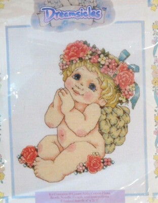 NIP Dreamsicles Sag Deine Gebete Baby Cherub Engel Gekreuzte Stich Kit NEU