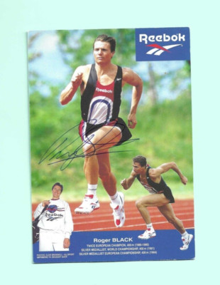 Roger Black GBR 400m 2x Silber Olympia 96 AK 10x15 original Autogramm