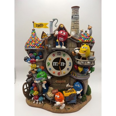 Danbury Mint M&M's Collector Clock 3D Sculptural Candy Factory Wall Desk Decor