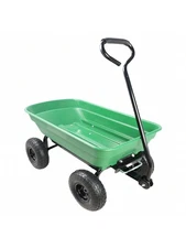 Heavy Duty Folding Garden Cart Poly Dump Truck Steel Frame Wagon Pneumatic Tire