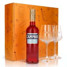 Campari Likör Geschenkset 0,7l Flasche 25 % Vol. + Spritz Gläser Milano|orange