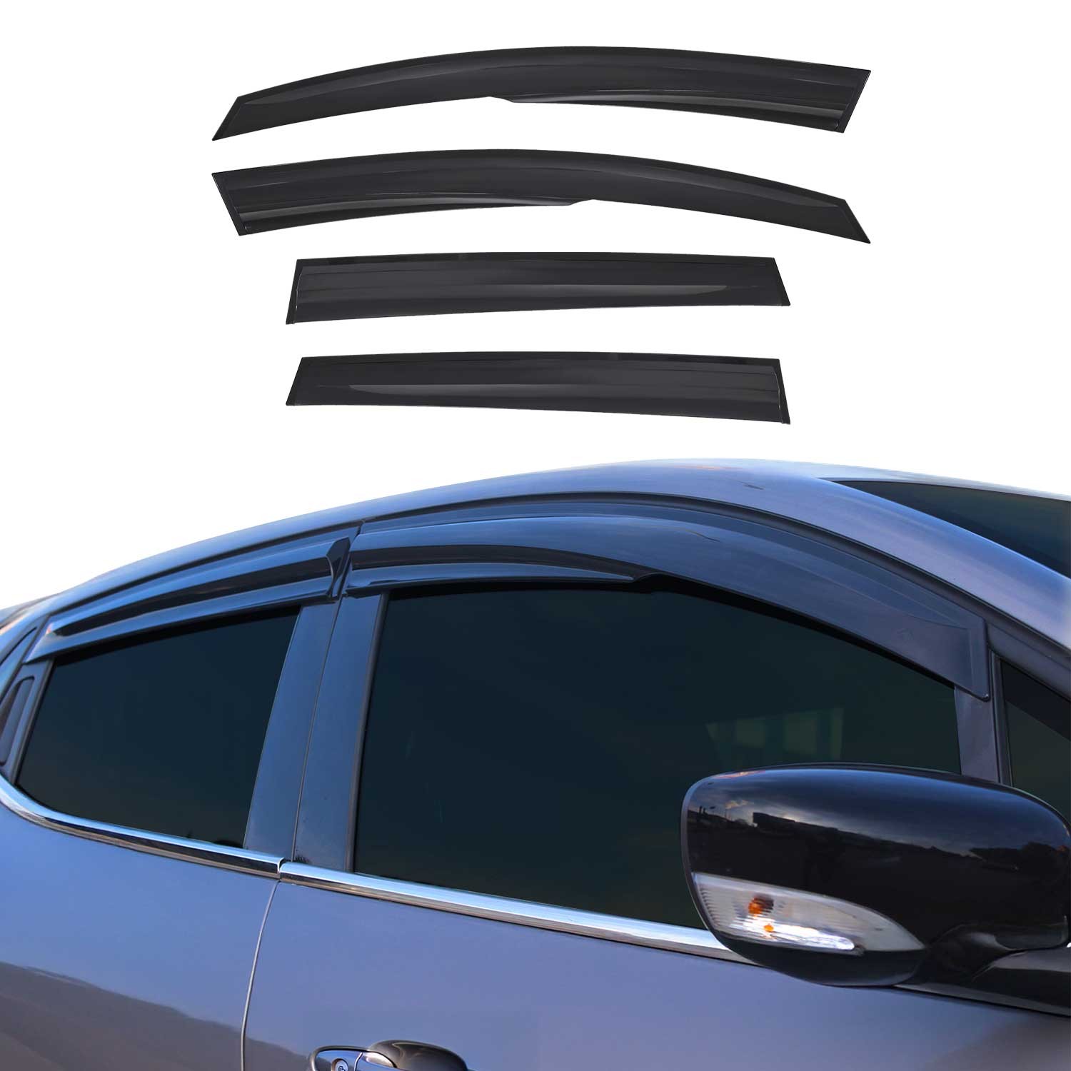 Déflecteurs de vent antichoc Renault Clio HB 2012-2019 en acrylique haute flexibilité