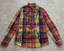 Desigual Multicolor Plaid Check Long Sleeve Button Down Shirt Size L
