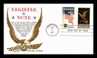 DR JIM STAMPS US COVER REGISTER AND VOTE FDC SCOTT 1344 COMBO KHOL KRAFT