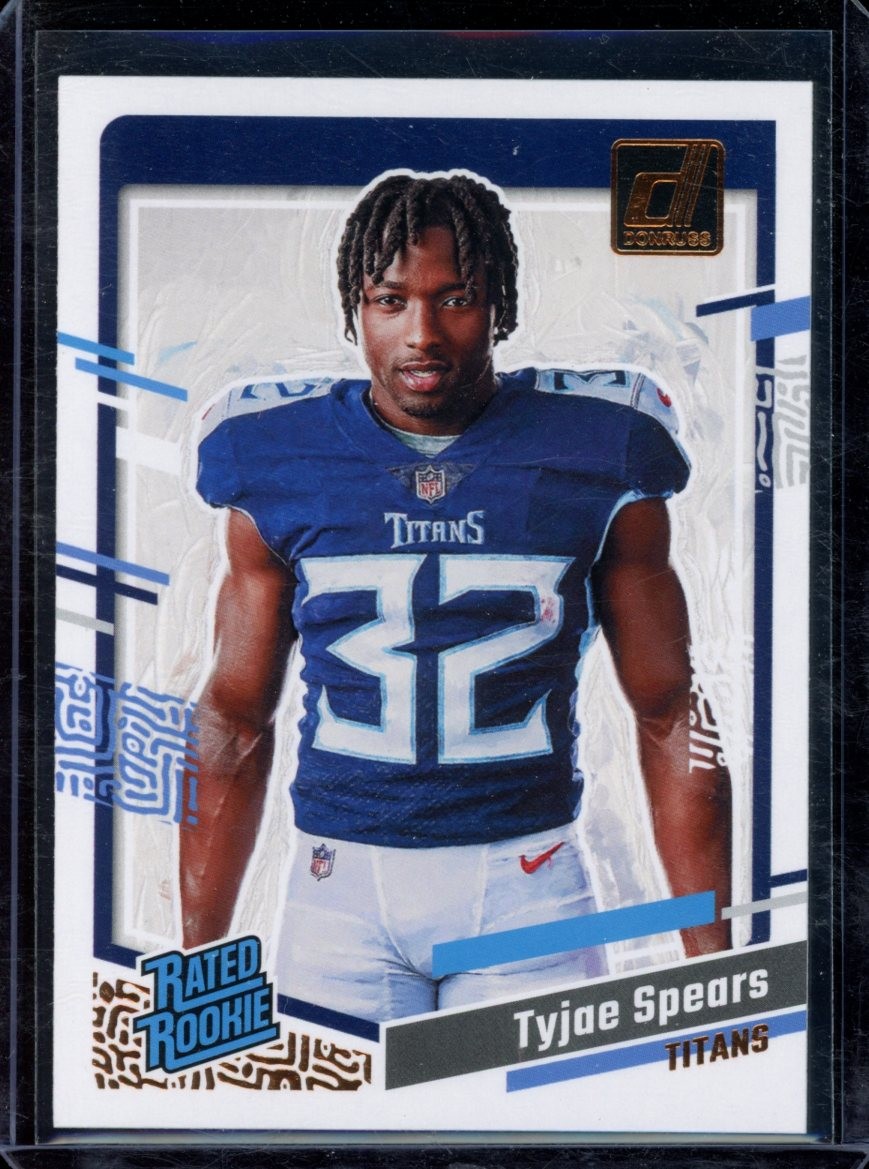 2023 Donruss #26 Tyjae Spears Rated Rookie Portrait Tennessee Titans