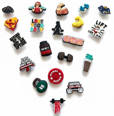 Gym Workout Fitness Shoe Charms LOT / Single  Jibbitz for Crocs Dumbbell
