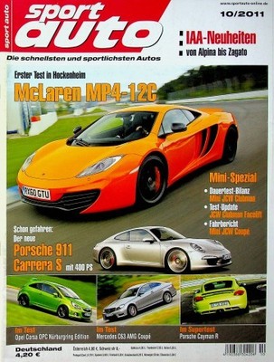 2) Sport Auto 10/2011 - Porsche Cayman R mit 330PS - Mercedes C 63 AMG Coupe Pe
