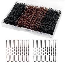U Shaped Hair Pins, 200Pcs 2.4Inches Hair Bun Pins with Storage Box for Buns, Wo