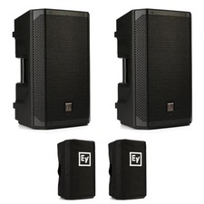 Electro-Voice ELX200-10P 10-inch Powered Speaker Pair With Covers Bundle