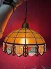 Vintage 10" Heileman's Old Style Beer Hanging Tiffany Style Plastic Lamp Shade