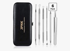 JPNK Blackhead Remover Kit for Face, Comedone Extractor  Tweezers w/ Case 6pc