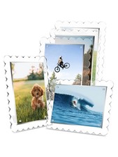 5 Pack Acrylic Picture Frame 5X7 Magnetic Scalloped Photo Frames Vertical and...