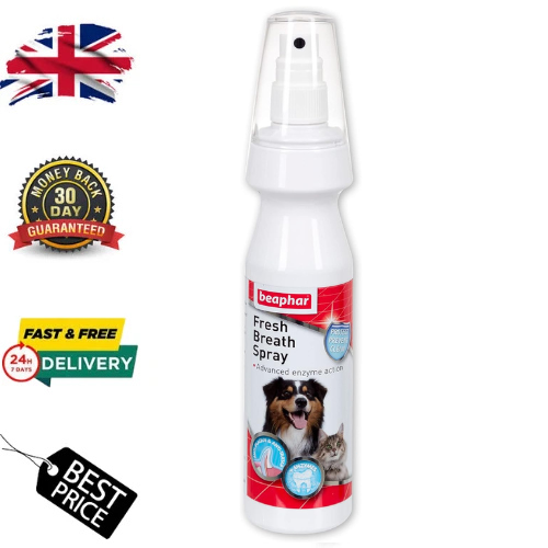 Beaphar Fresh Breath Anti-Plaque Spray 150ml | Dental Care for Dogs & Cats | Pre