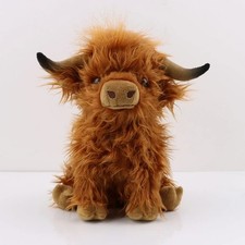 Hot Highland Cow Plush   Fluffy Long-Hair Realistic Stuffed Animal Gift for Kids