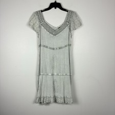Sacred Threads Boho Festival Forest Fairy Dress M Gray Sundress Hippie NEW