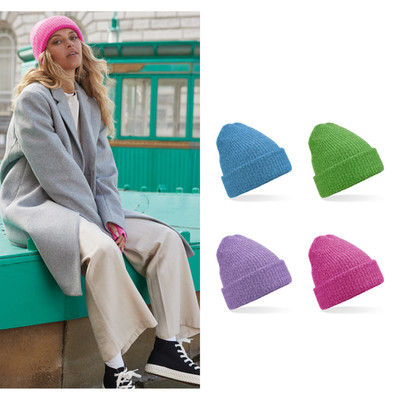 Beechfield Colour Pop Beanie B396R - Tearaway Label doppellagiger Strick Soft Touch