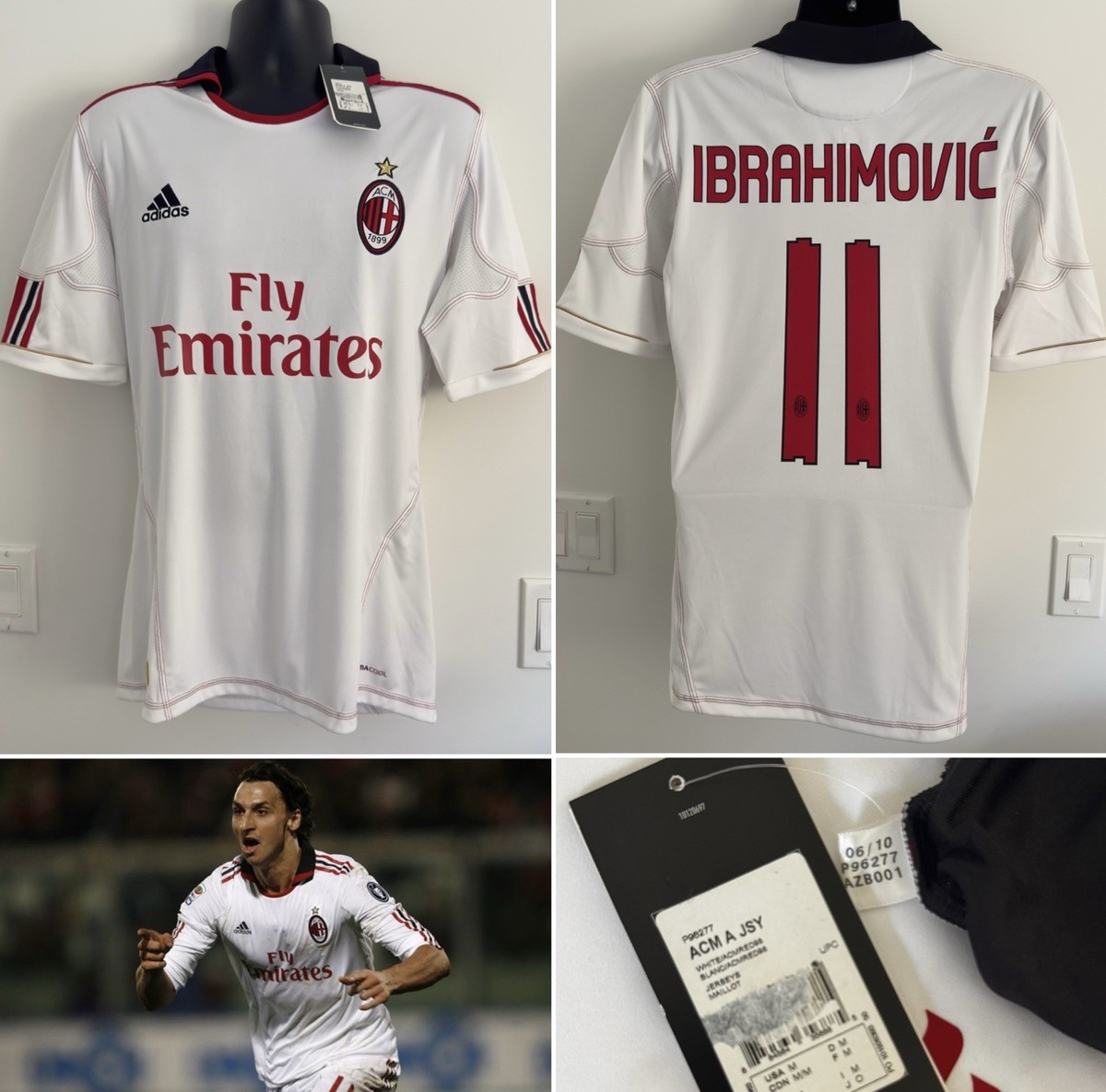 BNWT AC Milan 2010/11 Away Jersey Shirt 10/11 Kit Ibrahimovic