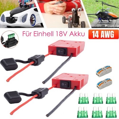 2 Stk. DIY AkkuAdapter Für Einhell 18V Akku Stromrichter 14 AWG DIY RC Spielzeug