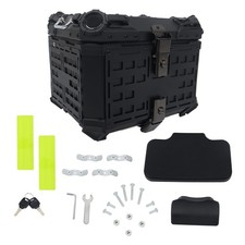 Motorcycle 45L Aluminium Top Box Luggage Compartment Black Clock