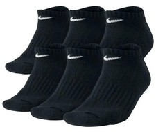 Nike Everyday Cushion No Show Socks 6 Pack Mens Size 8-12 Black NEW SX7675-010