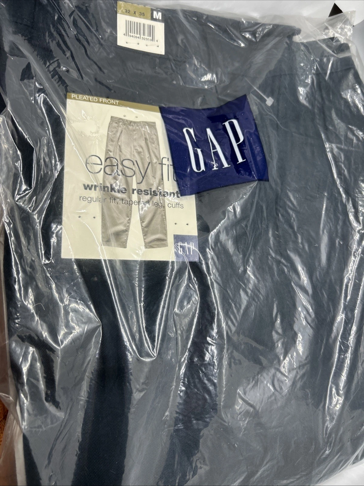 Gap Wrinkle Resistant Men’s Work Pants 32 X 35 Navy Blue Regular Fit Cuffs