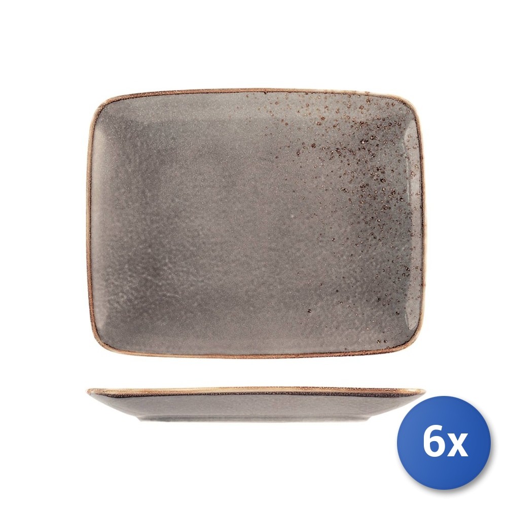 6X Reactive Stoneware Plate, 29X23 Cm H&H